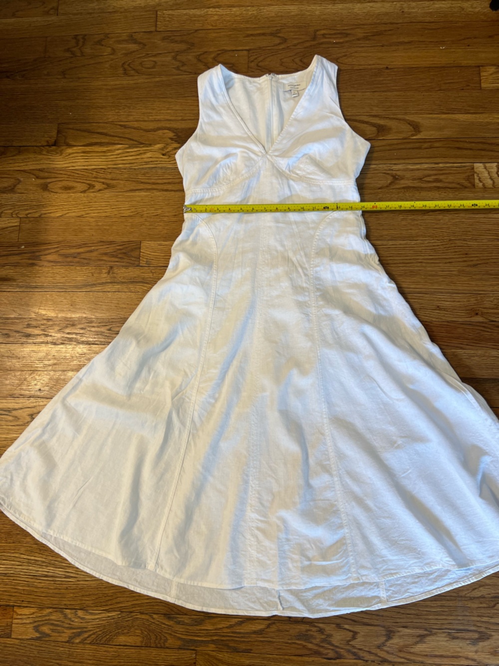 Banana Republic White V-Neck Midi Dress - Picture 6 of 16
